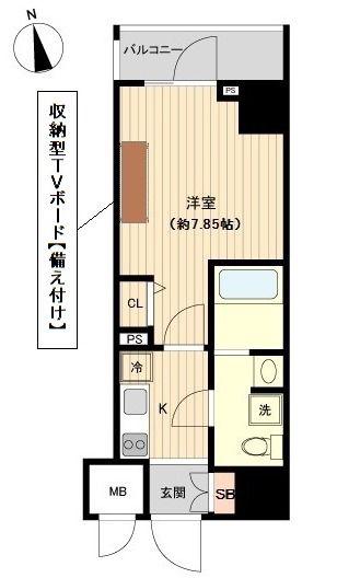 オーキッドレジデンス上野(1K/14階)の間取り写真