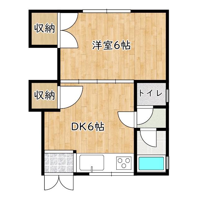 寺田ハイツ(1DK/2階)の間取り写真