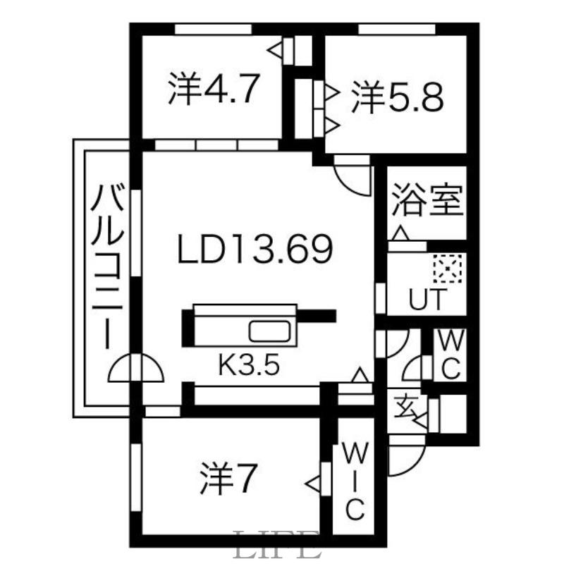 LAYLA27(3LDK/4階)の間取り写真