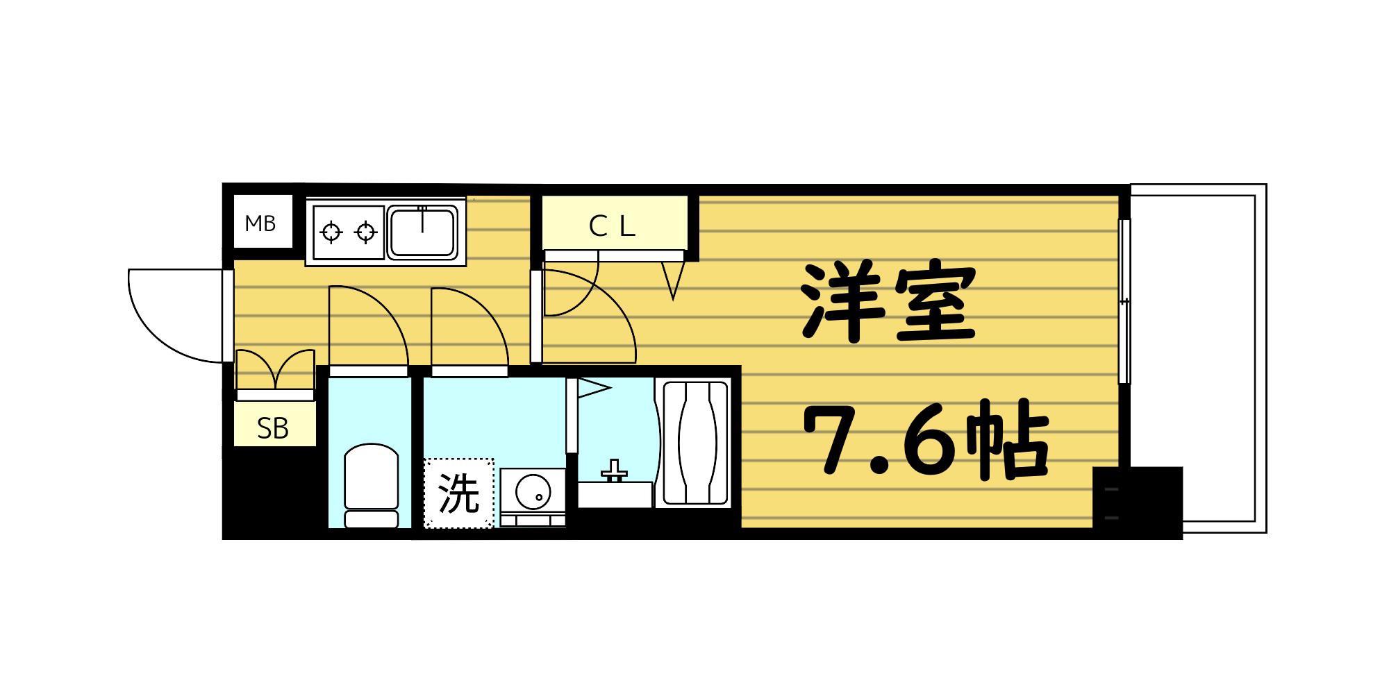 サムティ大阪GRAND イースト(1K/9階)の間取り写真