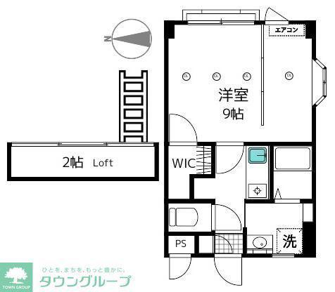 ハーツロケーション(1SK/2階)の間取り写真