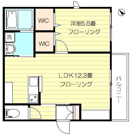FLATS南長崎(1LDK/1階)の間取り写真