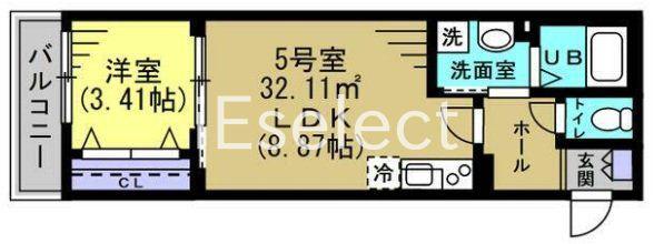 DOMU FELICITAS勝田台(1LDK/2階)の間取り写真