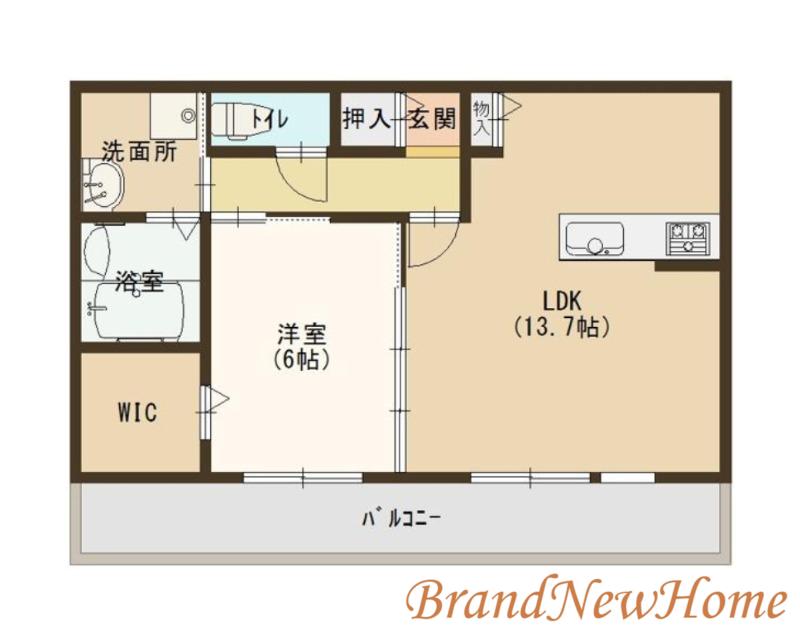ムーラン ア ヴァン A棟(1LDK/3階)の間取り写真