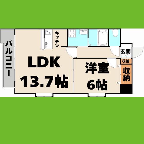 セントラルコート千代田(1LDK/5階)の間取り写真