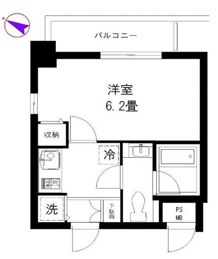 エクセリア大山(1K/3階)の間取り写真