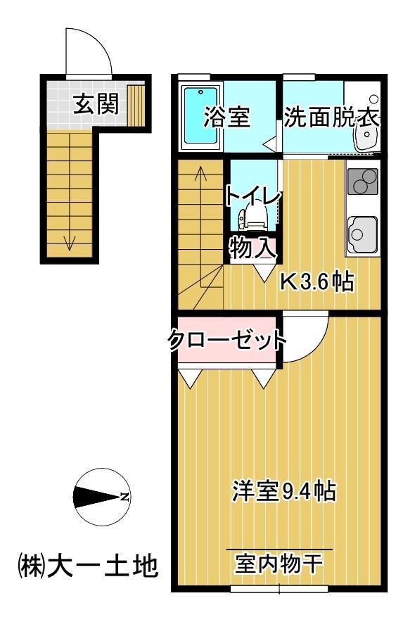AHANSA(1K/2階)の間取り写真