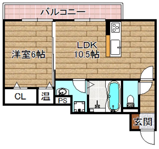 アダージョ富田(1LDK/3階)の間取り写真