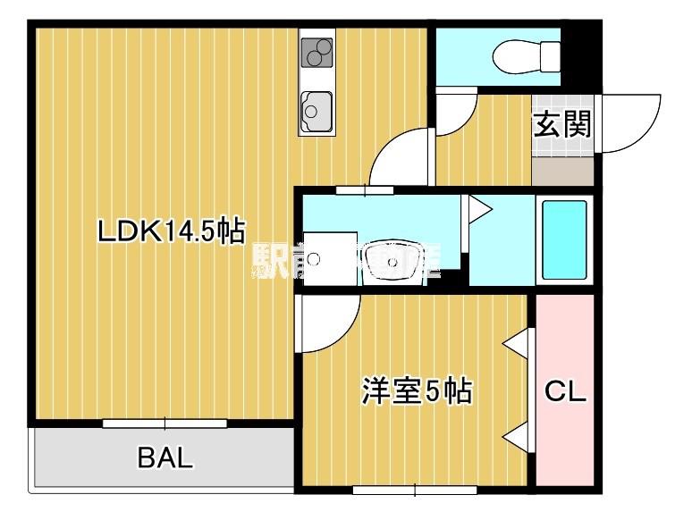 GRANDIS(1LDK/1階)の間取り写真