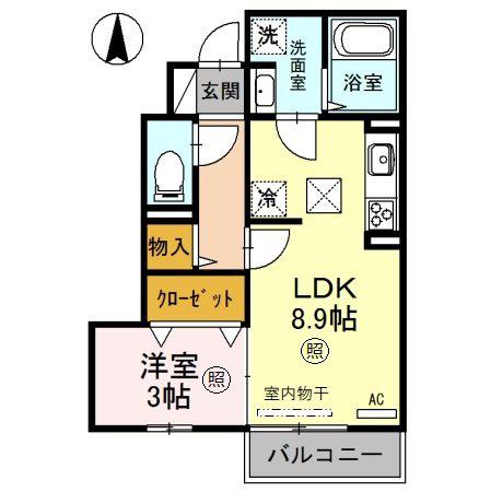 FORTUNA(1LDK/1階)の間取り写真