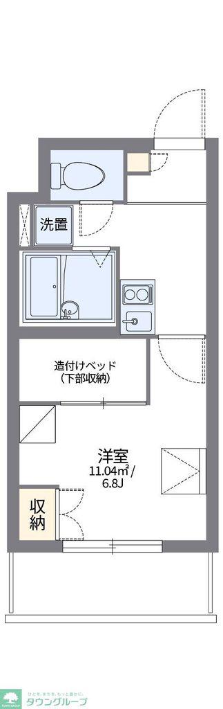 レオパレス本駒込(1K/4階)の間取り写真