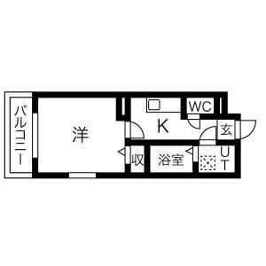 CINZA東仙台(1K/3階)の間取り写真