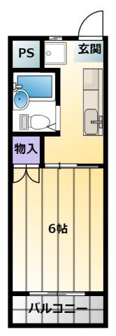 佐鳴台テニスビレッジ(1K/2階)の間取り写真