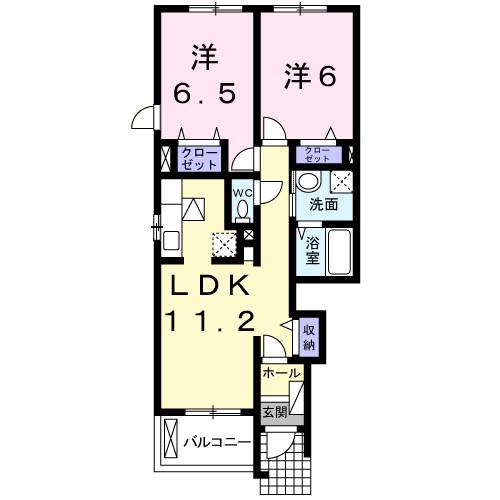 サンライトレジデンスIV(2LDK/1階)の間取り写真