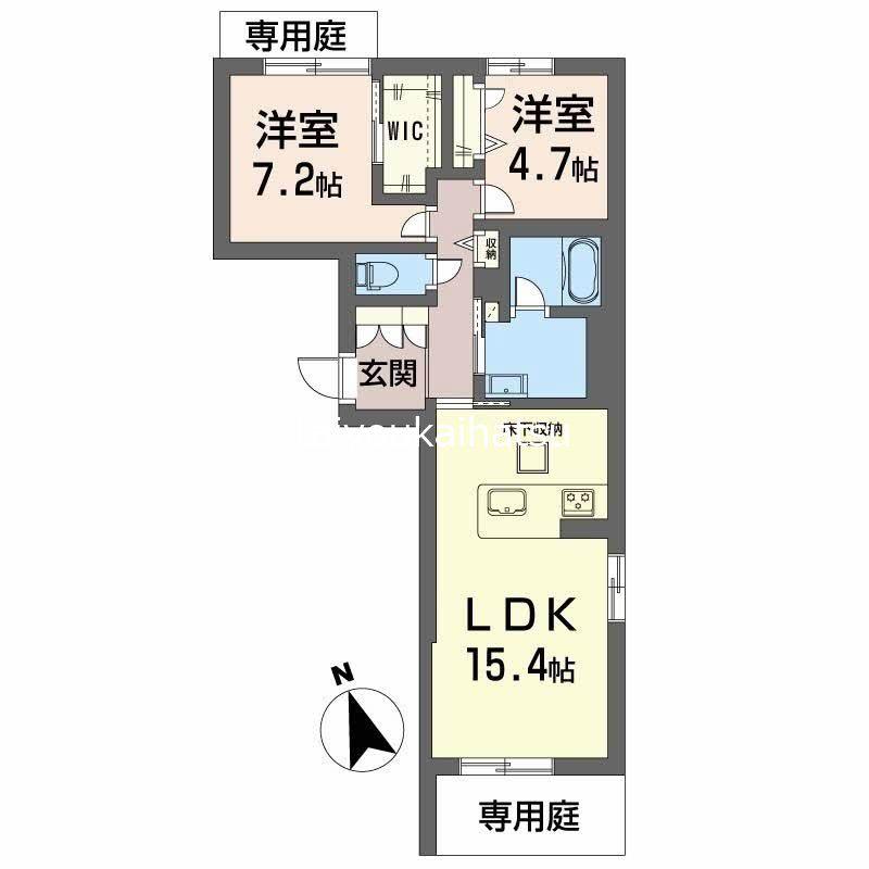 イデアグランツ(2LDK/1階)の間取り写真