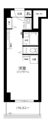コルム目黒不動前 109(ワンルーム/1階)の間取り写真