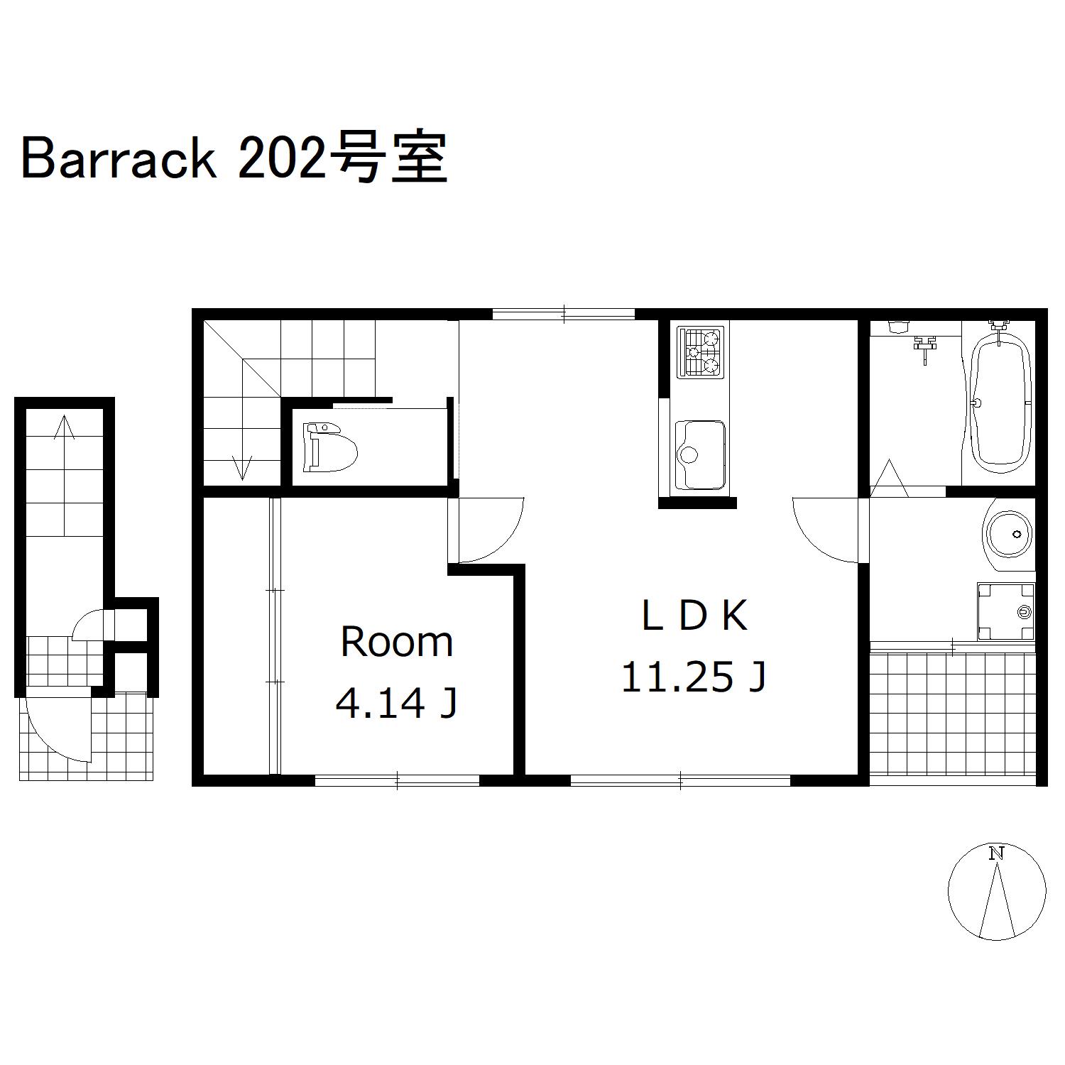 BARRACK(1LDK/2階)の間取り写真