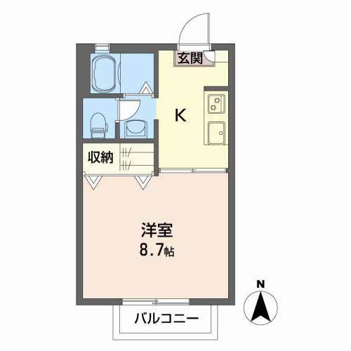 シャーメゾン安宅(1K/2階)の間取り写真