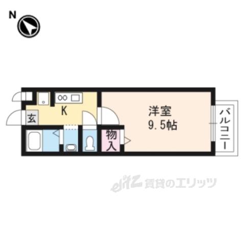 ラクア安朱(1K/2階)の間取り写真