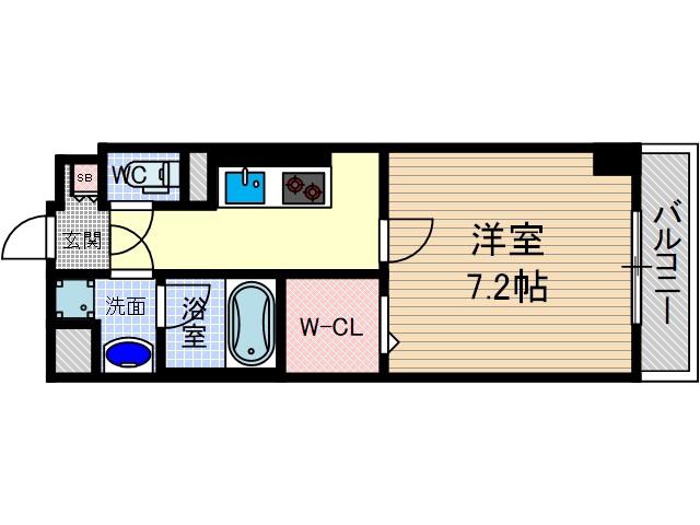 REPOSER LA COUR(1K/2階)の間取り写真