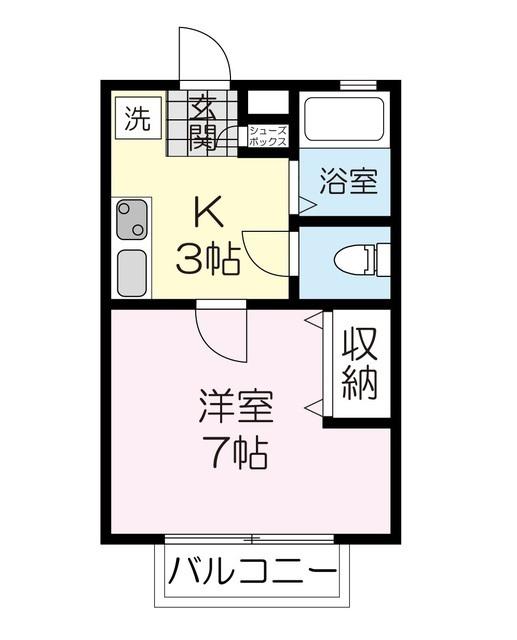 フレグランスさくらII(1K/2階)の間取り写真