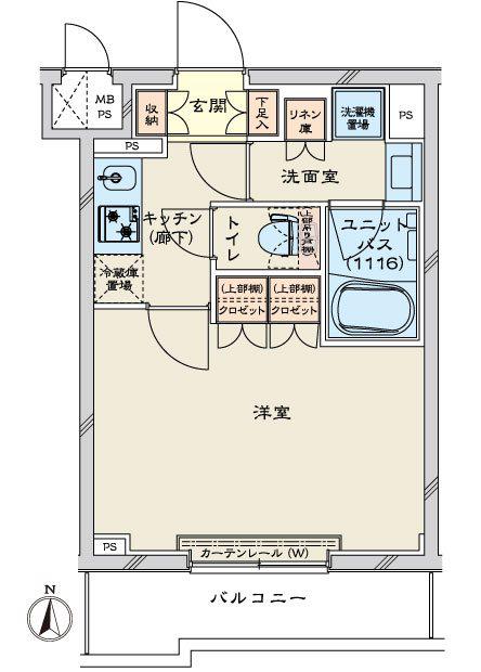 ルーブル川崎鷺沼(1K/3階)の間取り写真