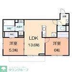 ルオント(2LDK/1階)の間取り写真