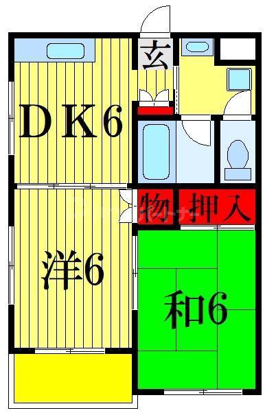 セントヒルズ本八幡(2DK/3階)の間取り写真