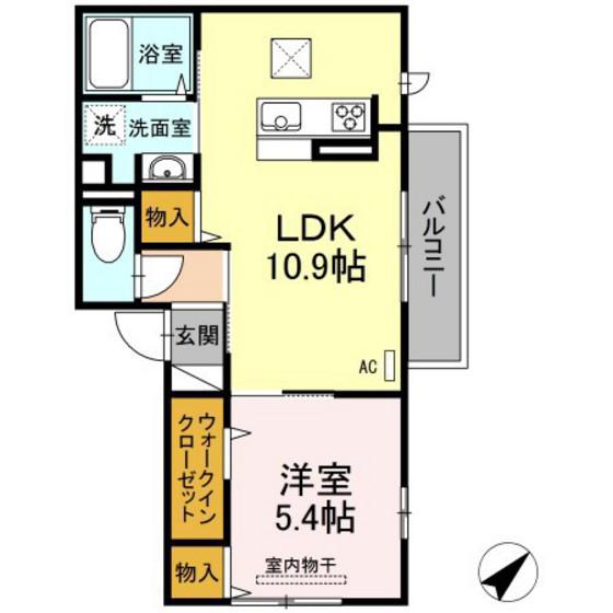 メゾン・ド・ソレイユ(1LDK/1階)の間取り写真