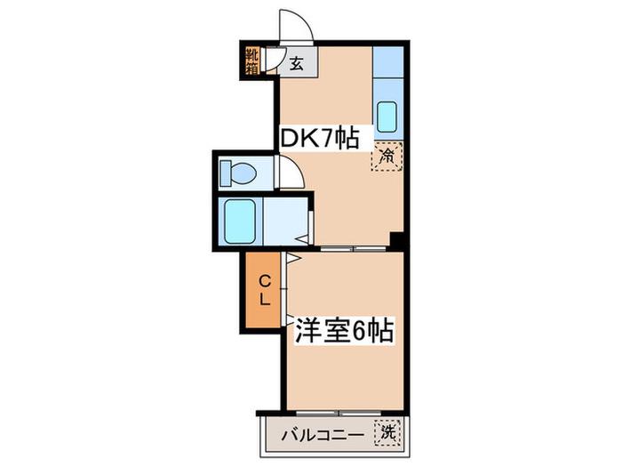 ハイツエミール(1DK/2階)の間取り写真