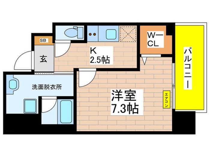 ORES(1K/3階)の間取り写真