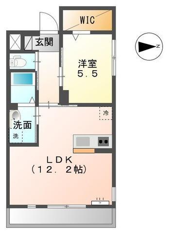 セレーノII(1LDK/2階)の間取り写真