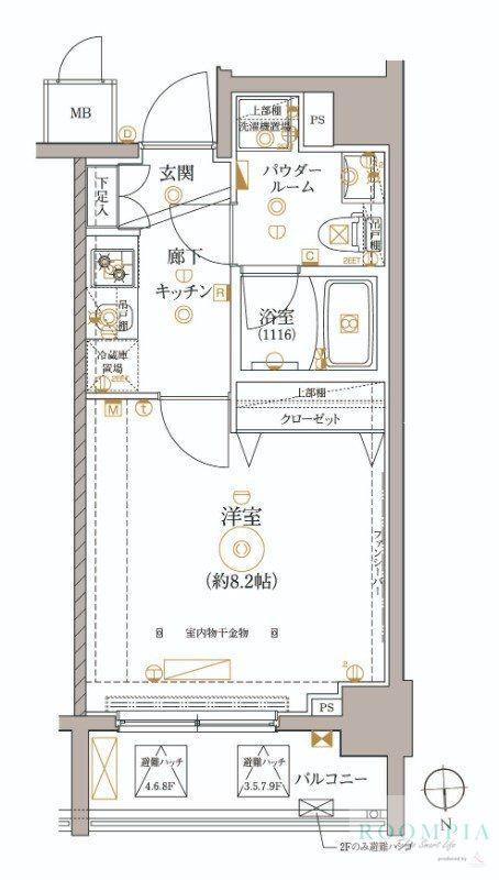レアライズ高田馬場(1K/5階)の間取り写真