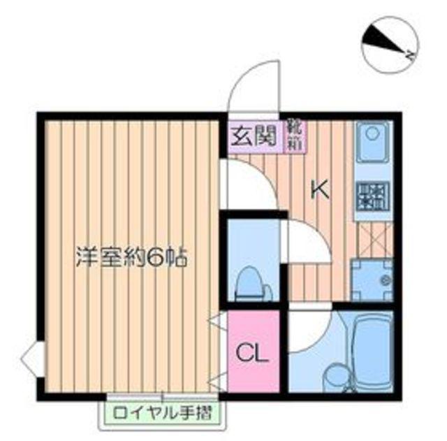 バーナルヒルズIIA(1K/2階)の間取り写真