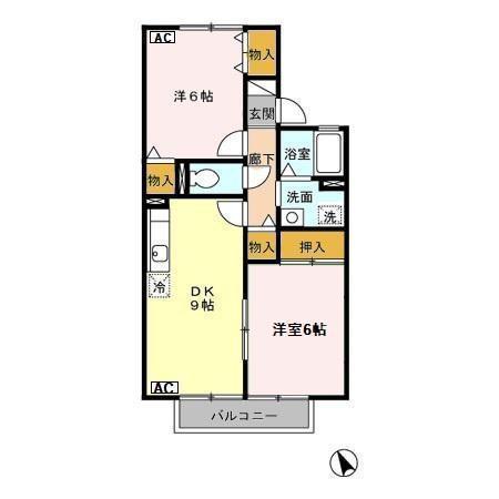 ルーチェ大塚(2LDK/2階)の間取り写真