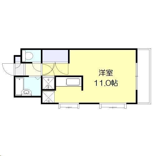 エトワール月見ヶ丘(ワンルーム/2階)の間取り写真
