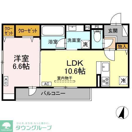 アルベート湘南台(1LDK/2階)の間取り写真