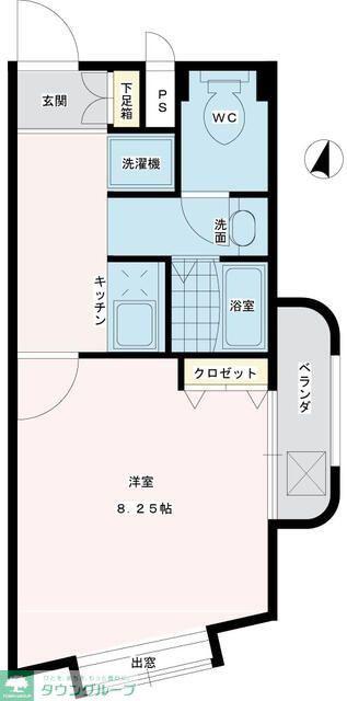 リフェトール多摩(1K/2階)の間取り写真