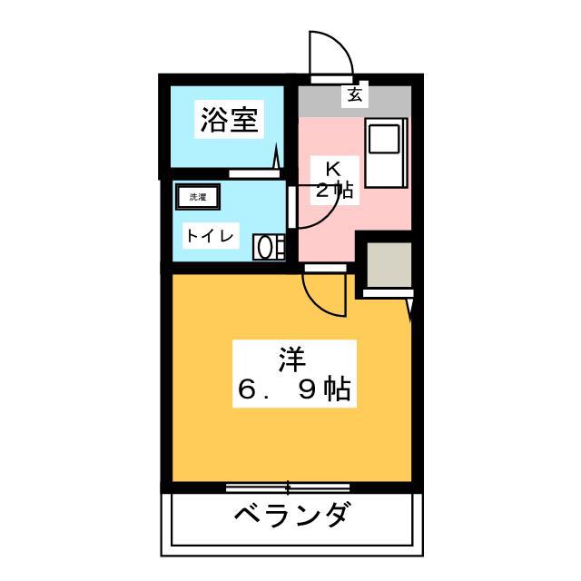 アノンテラス南加瀬(1K/2階)の間取り写真