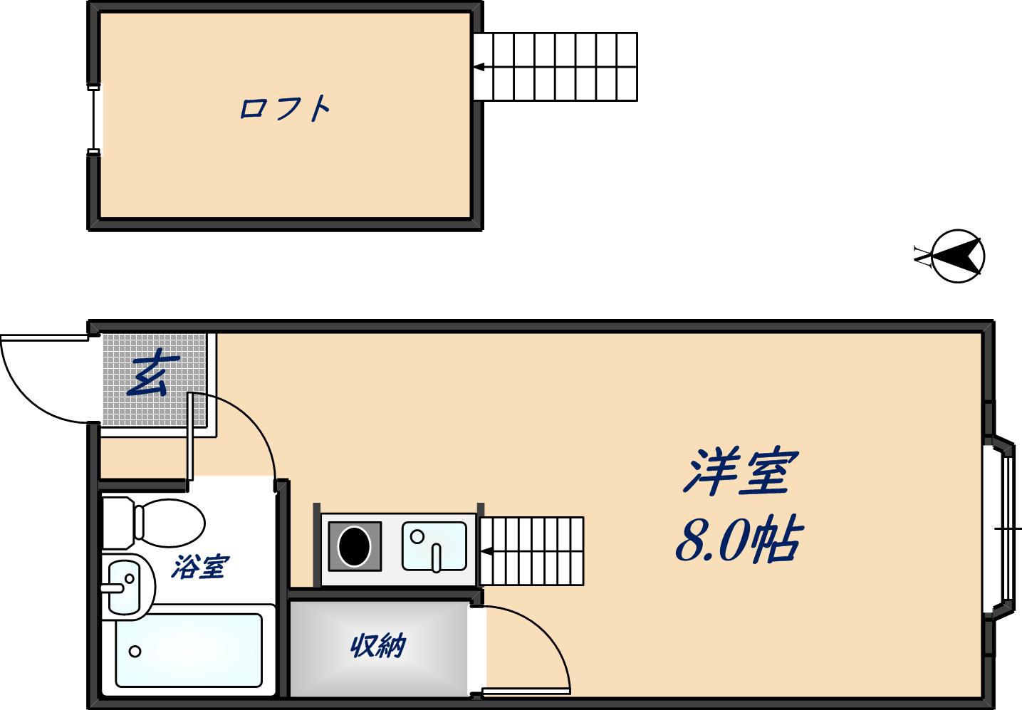 ハイツ南四条(ワンルーム/2階)の間取り写真