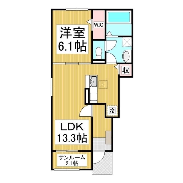 ヴィラ オーブ(1LDK/1階)の間取り写真