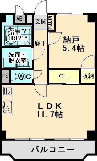 ユーミー生桑マンション(1LDK/4階)の間取り写真