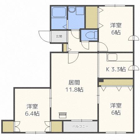 シエル31(3LDK/3階)の間取り写真
