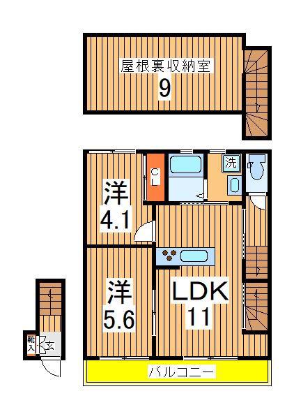 サンライズ柏明原(2LDK/2階)の間取り写真