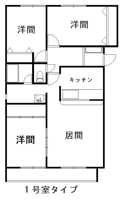 エスティウメダB(3LDK/2階)の間取り写真