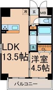 AXIS.LS(1LDK/9階)の間取り写真