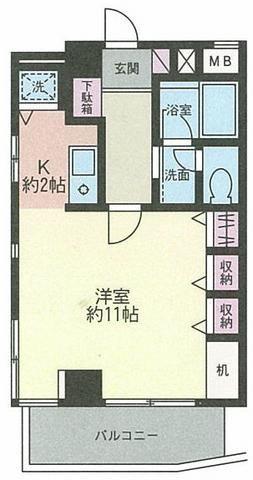 アムールM(ワンルーム/1階)の間取り写真