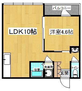 カドベヤソウ(1LDK/3階)の間取り写真