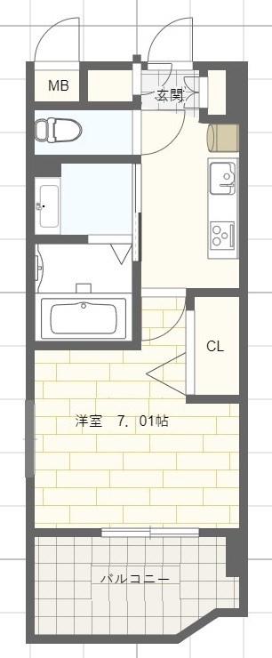 LUXE姫路(1K/11階)の間取り写真