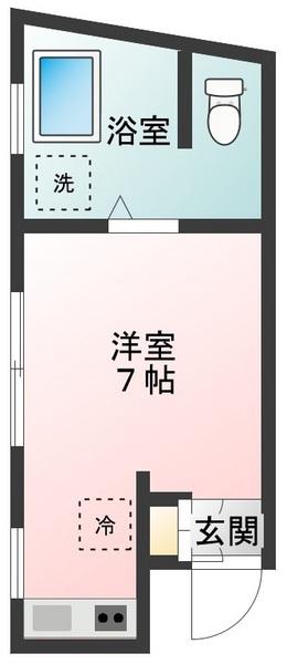 カーサローザ(ワンルーム/1階)の間取り写真